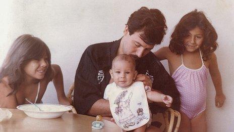 Alberto Barragan with his family in 1984