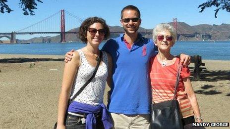 On holiday with her mum and brother after malaria