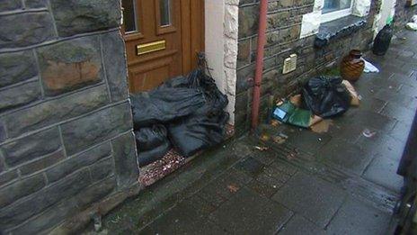 Sandbags in Treorchy