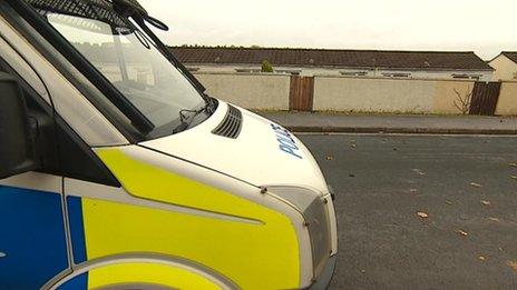 Police van in Tailyour Road