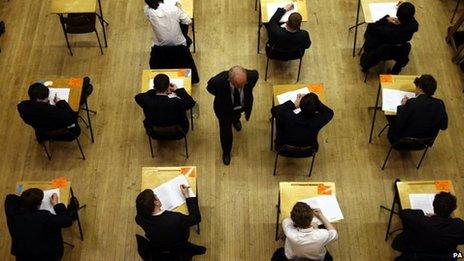 School pupils sitting an exam