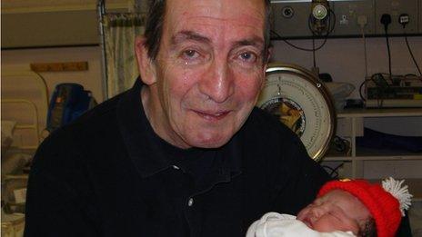 Photo of Christopher Colegate with his granddaughter taken six or seven years ago