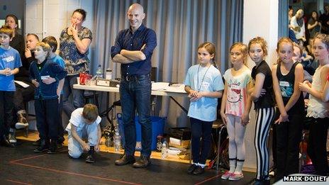 Daniel Evans in rehearsals for Oliver!