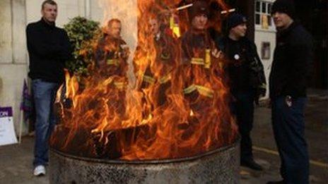 Firemen striking on December 13