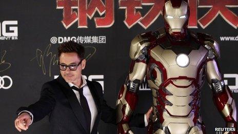 Robert Downey Jr in China to promote Iron Man 3 earlier this year