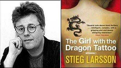 Stieg Larsson and book cover