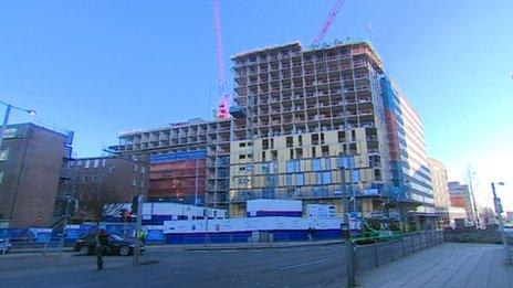 A block of flats being built in Nottingham