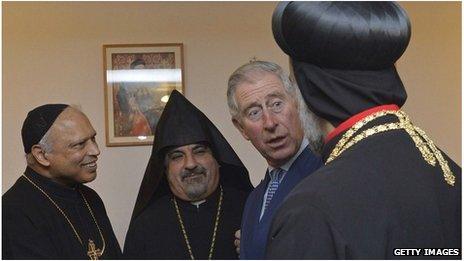 Prince of Wales at Syriac Orthodox cathedral in west London