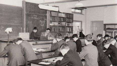 John Horrex teaching Physics class