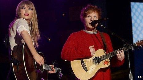 Taylor Swift and Ed Sheeran