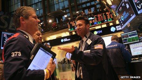 Happy traders on NYSE