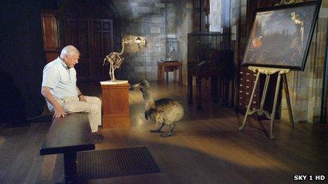 Sir David Attenborough and a CGI dodo