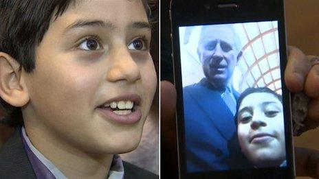 Boy and "selfie" with Prince Charles