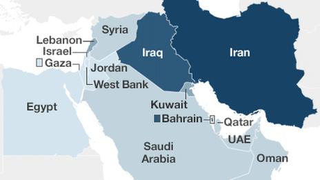 Muslim Shia population density in the middle east