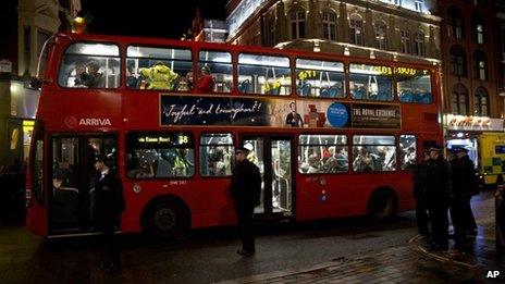 Bus taking injured to hospital