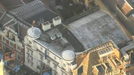 The roof of the theatre