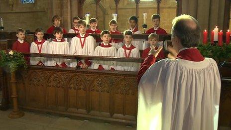 A choir in a church