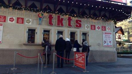 Leicester Square theatre ticket booth