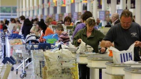 Shoppers at Tesco