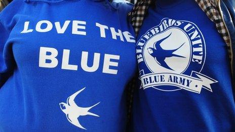 Protesters at Cardiff City