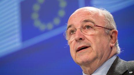 European Commissioner for Competition Joaquin Almunia addresses the media at the European Commission headquarters in Brussels (Dec. 4, 2013)