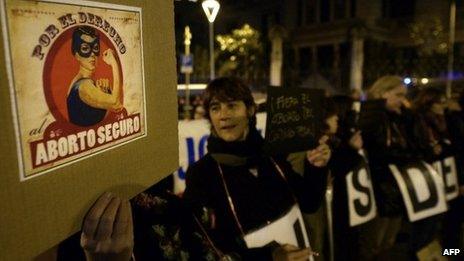 Pro-choice demonstration in Burgos, Spain. Photo: 20 December 2013