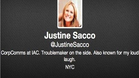 Justine Sacco's twitter account