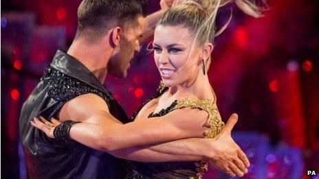 Aljaz Skorjanec and Abbey Clancy dancing