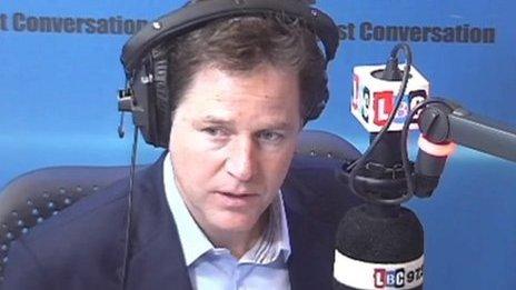 Nick Clegg on his LBC radio phone-in