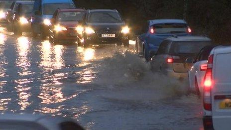 Flooding on the A6