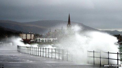 The Ayrshire town of Largs was battered by high winds