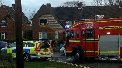 House in Chandlers Ford with collapsed facade