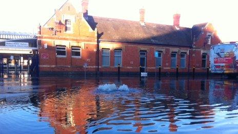 Flooded Newbury station