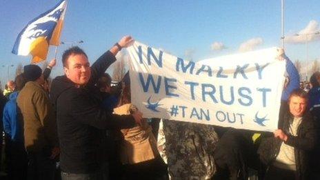 Cardiff fans' protest