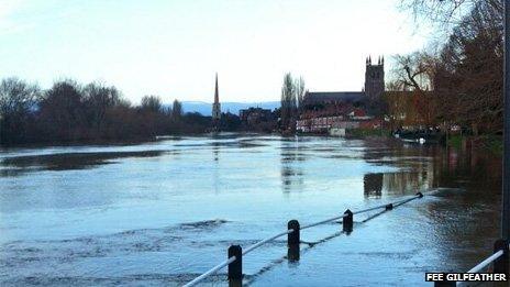 Worcester in flood