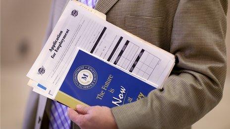 Job seeker at a career fair in Florida (1