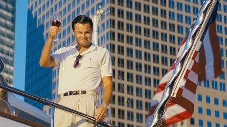 Leonardo DiCaprio plays stock broker Jordan Belfort in Wolf Of Wall Street