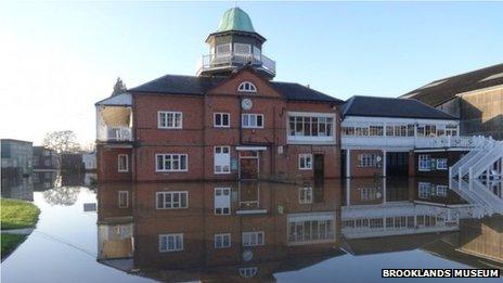 Floods at Brooklands Museum