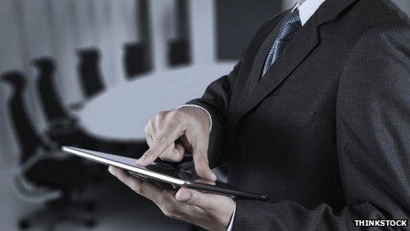 Businessman with tablet