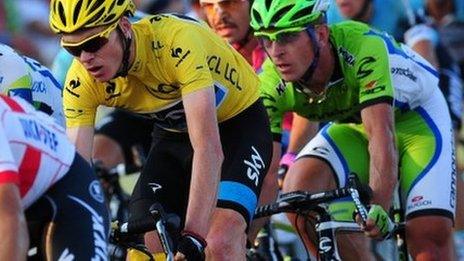 Chris Froome in the peloton at the Tour de France