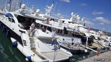 yachts in Palma de Mallorca harbour