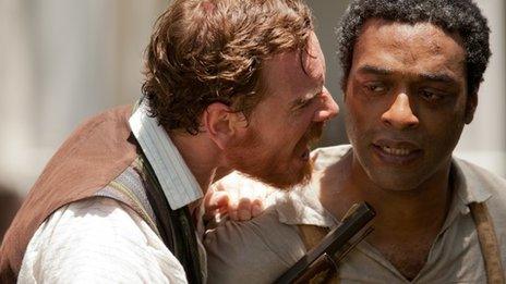 Michael Fassbender and Chiwetel Ejiofor in 12 Years a Slave