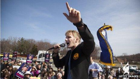 David House at a rally