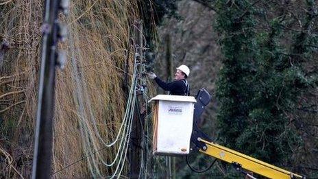 Engineer fixes power lines