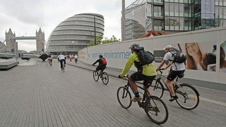 Cyclists in London