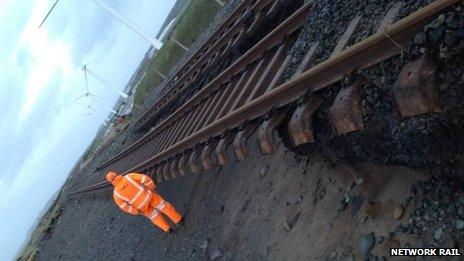 The rail line at Siddick in west Cumbria