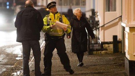 Seafront homes in Aberystwyth were evacuated on Friday evening