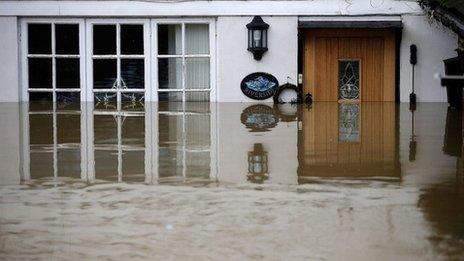 House submerged by flood water in Yalding on Christmas Day