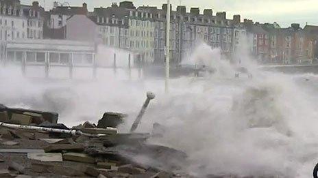 Storm damage at Aberystwyth