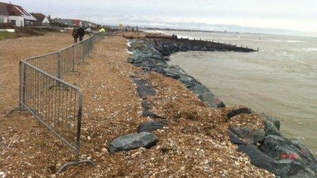 Partially-collapsed sea defences